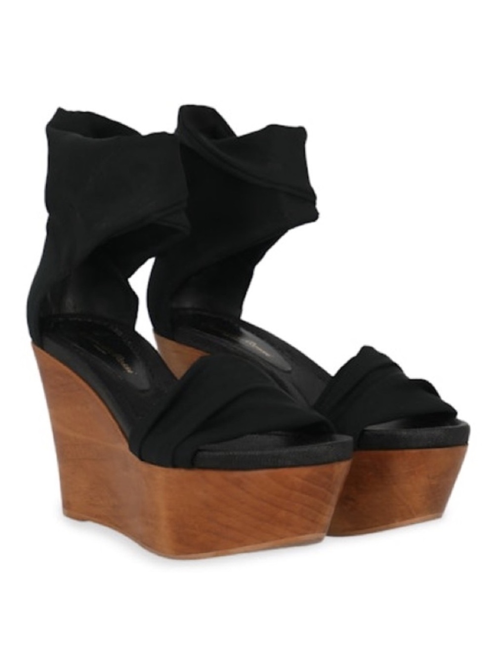 Y2k Gianvito Rossi Womens Platform Wedge Sandals Stretch Fabric Boho Whimsigoth